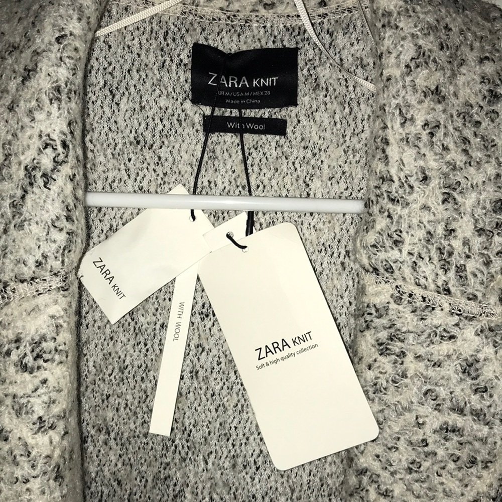 zara knit double button trench coat - Picture 4 of 5
